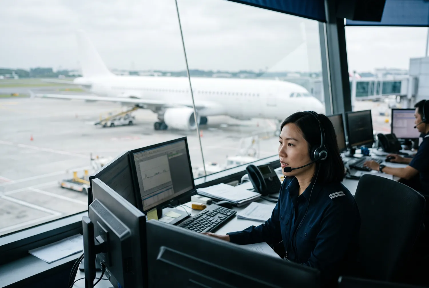 Operations controller overlooking the apron